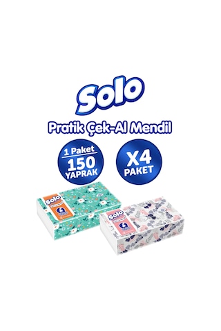 Solo Çek-Al Mendil 4 x 150'li