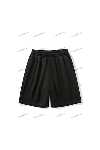Tarzsokak Y2k Unisex Yaz Şort Bermuda Harajuka Anime Retro Kod-11407 Siyah