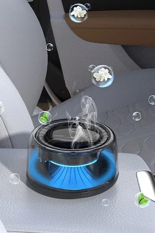Exenar - Siyah - Otomatik Araç İçi Koku Makinesi Difüzörü Hava Nemlendirici Araç Parfümü Buharlı Şarjlı 800mah