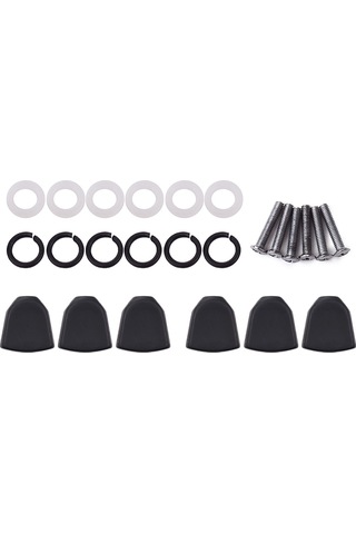 Youmex Akustik Ve Elektro Gitar İçin 6 Adet Siyah Plastik Akor Teli Kapağı - Yumuşak Dokunuş, Jade Desenli, Dayanıklı Konstrüksiyon Siyah