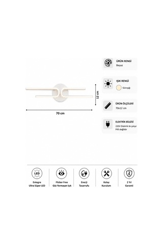 Mino Modern Led Duvar Apliği Günışığı Beyaz