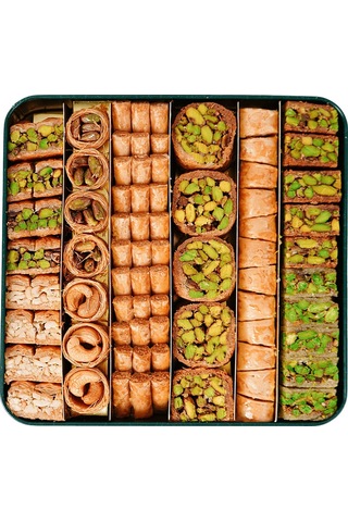 Al Sultan Sweets 6'lı Lezzet Koleksiyonu Karışık Baklava Metal Kutu 1 KG