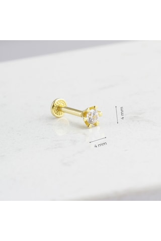 Glorria Altın Tektaş Tragus Piercing Çok Renkli