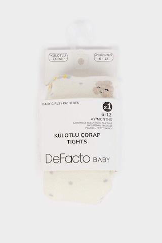 DeFacto Kız Bebek Dikişsiz Pamuklu Havlu Çorap D2491A5NSWT1 Beyaz