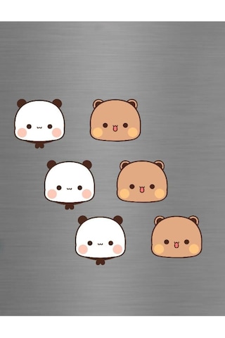 Küçük Dudu Bubu Peach Goma Ayıcık Yüzleri Sevgiliye Hediye Sevgililer Günü Buzdolabı Magneti