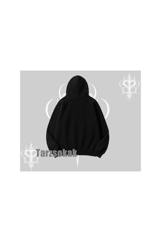 Tarzsokak Kapşonlu Sweatshirt Punk Rock Chaos Skeleton Riot Siyah