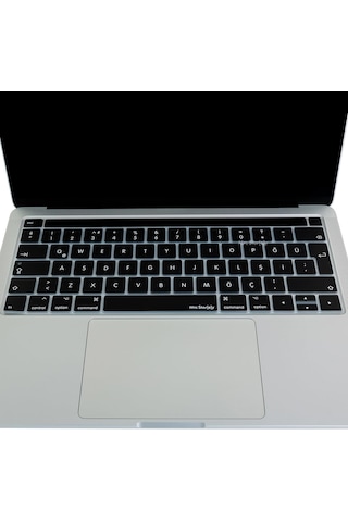 Macbook Pro Touch Bar Türkçe Q Klavye Koruyucu Silikon Keyboard Cover 13-15 İnç Uyumlu A1706 A1