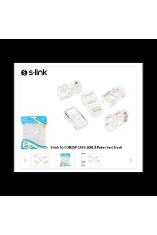 S-lınk Sl-cob25p, Rj45, Yeni Nesil Jac, Utp, Cat6, 100lü Paket