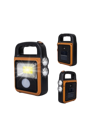 Powermaster Hs-8020c Cob Ledli Solarlı 4 Kademeli Usb Powerbank Çıkışlı Şarjlı Işıldak Fener