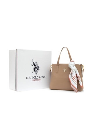 U.S. Polo Assn. Kadın Kutulu Fularlı Hediyelik Vizon Kol Çantası 50295939-VR052