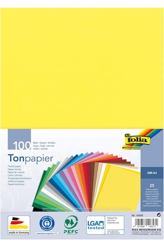 6499 - Renkli Kağıt Karışımı, Dın A4, 130 G/m², 100 Yaprak, 25 Farklı Renkte, El İşi Ve Yaratıcı Kart, Pencere Resimleri Ve Koleksiyon Defteri İçin