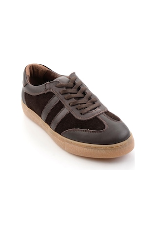 Bambi Kahve Kahve Hakiki Deri Kadın Sneaker K01649200303