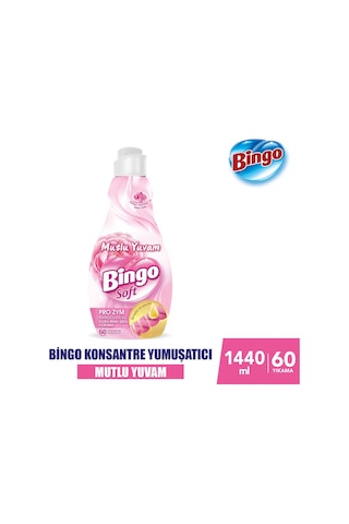 Bingo Soft Mutlu Yuvam Konsantre Çamaşır Yumuşatıcısı 6 x 1440 ML