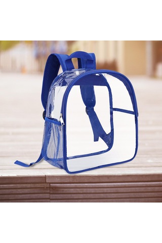 Homyl Şeffaf Sırt Çantası Pvc Mini Dayanıklı Gizli Sakli Mavi