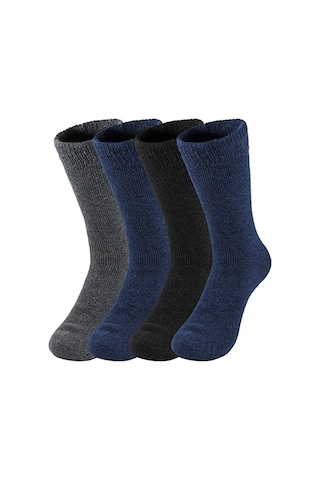 4Lü Erkek Kalın Havlu Termal Soket Çorap-Standart-Karışık Çok Renkli