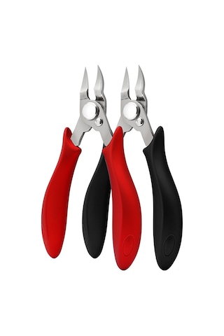 Xindoker Stainless Çelik Kuru Tırnak Kırıcı - Onyks Tırnak Düzeltme Aleti, Pedi Aracı Seti, Balina Reçine Kesici + Temizleyici, Siyah, 2'li Paket