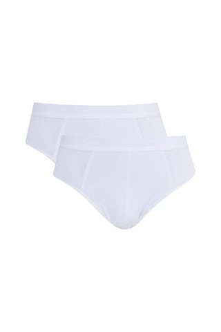 Tudors Erkek 2'li Paket Likralı Bambu Beyaz Slip Külot-41735 Beyaz