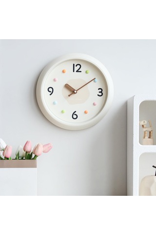 Homyl Modern Duvar Saati Dekoratif Saat Yuvarlak Minimalist Haki