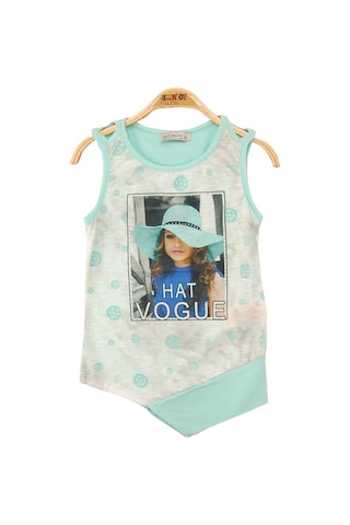 Toontoy Kids Toontoy Kız Çocuk Atlet Hat Vogue Baskılı Yeşil