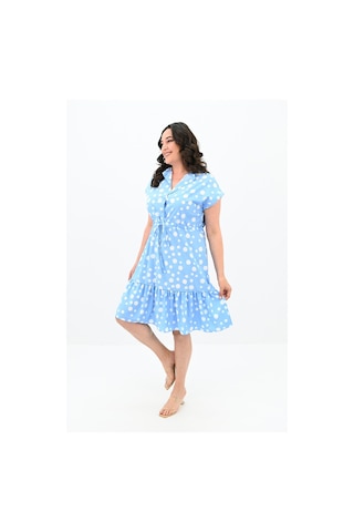 Kadın Büyük Beden Puantiye Detaylı Elbise 5226-25 001