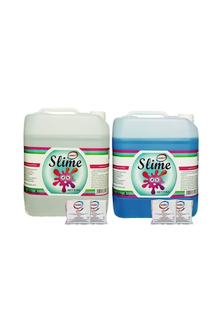 Lansy Zıp Zıp Şaka Hamuru 2 Renk Şeffaf 5 Kg + Mavi 5 Kg + Boraks