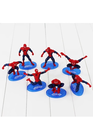 Spiderman Örümcek Adam Aksiyon Karakter Stantlı 7 Li Figür Koleksiyon
