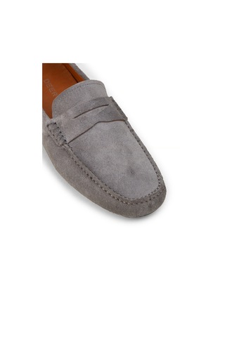 Deery Erkek Hakiki Süet Gri Penny Loafer - E0920mgrıc01