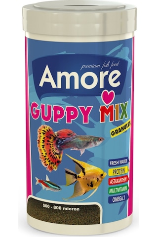 Guppy Mix Granules 1000ml ve Lotus 250ml Tropikal Balık Yemi