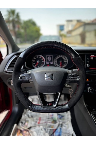 Seat Leon Fr Araca Özel Dikmeli Direksiyon Kılıfı 5d Kristal Kar