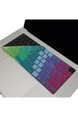 Macbook Uyumlu Arapça Klavye Koruyucu Uk Ters L Enter M1-m5 A2681 A3113 A3240 A3449 A2941 A3241 A2442 A2779 A2992 A2485 A2991 Arabic Keyboard Cover Pembe Yeşil