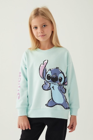 Stitch Puss Yeşil Kız Çocuk Sweatshirt 5274-42779 Yeşil