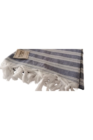 Grvtanıum Kot Mavi %80 Pamuk 175x96cm Peştemal Banyo Havlusu M1 Koyu Gri-Mavi