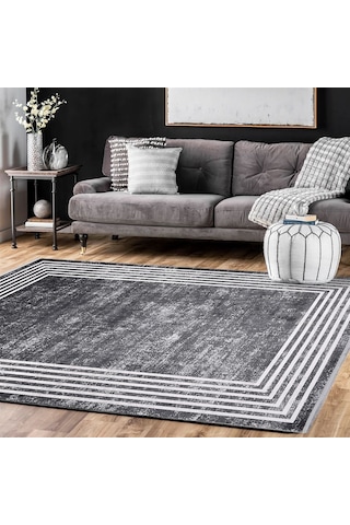 Çam Halı Crea Plus Stone Roxanne 17109 Antrasit Modern Desenli Makine Halısı