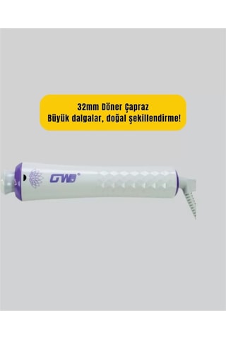 Northcity Gw 32mm Döner Başlıklı Saç Kıvırma Makinesi Kabarmadan Ipeksi Bükleler Ve Profesyonel Şekil