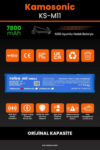 Kamosonic Ks-M11 / 36v 7800mAh Elektrikli Scooter Bataryası
