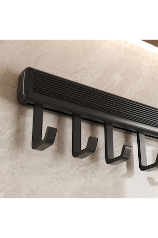 8 Kancalı Mutfak Kancası Duvar Askısı Askısı Kaşık Kürek Kesme Tahtası Düzenleyici Mutfak Aksesuarları, Gri Diğer