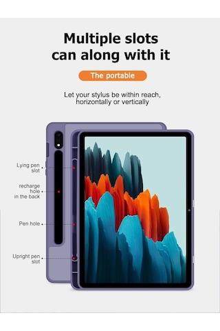 Samsung Galaxy Uyumlu Tab S8 Ultra 14.6" 2022 Sm x900 X906 Kılıf Kalem Bölmeli Smart Case