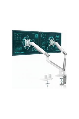 Npo Std49024w Elysium 17"-32" Ultra İnce Tasarım Alüminyum Amortisörlü Vesa Çift Kol Monitör Tutucu
