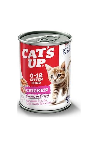 Cats Up Yaş Yavru Kedi Maması Tavuklu 415gr 12li