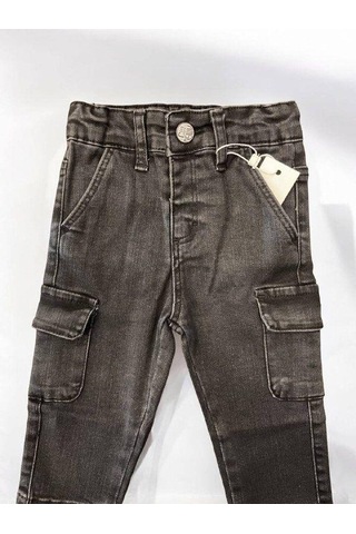 Çikoby Erkek Bebek Kargo Cep Detaylı Kot Pantolon-14878 Siyah