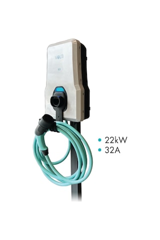 Volti Home Düz Kablolu 22 kW 32A Tip-2 380V AC Sabit Elektrikli Araç Şarj İstasyonu (TOGG/Tesla/Uyumlu)