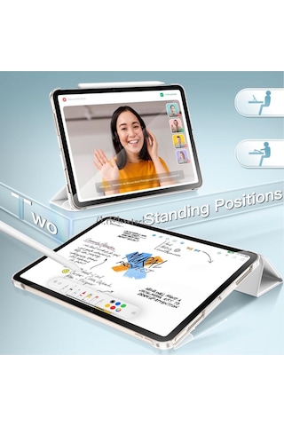 Huawei Matepad Se 11'' İnç 2024 Kılıf Akıllı Uyku Modlu Standlı Arkası Şeffaf Tablet Smart Kapak