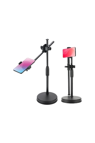 Polosmart Psm139 Masaüstü Tripod 360 Döner Telefon Tutucu Ring Light Uyumlu Siyah