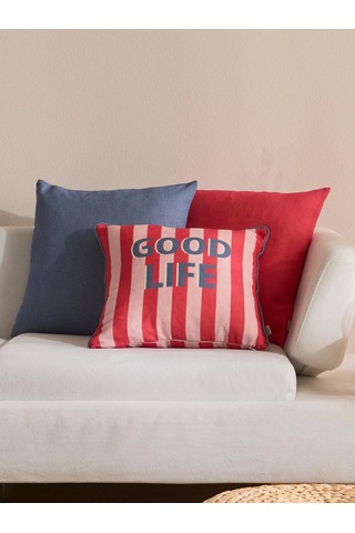 Colorbound 3'lü Kırlent Kılıf Seti Kırmızı