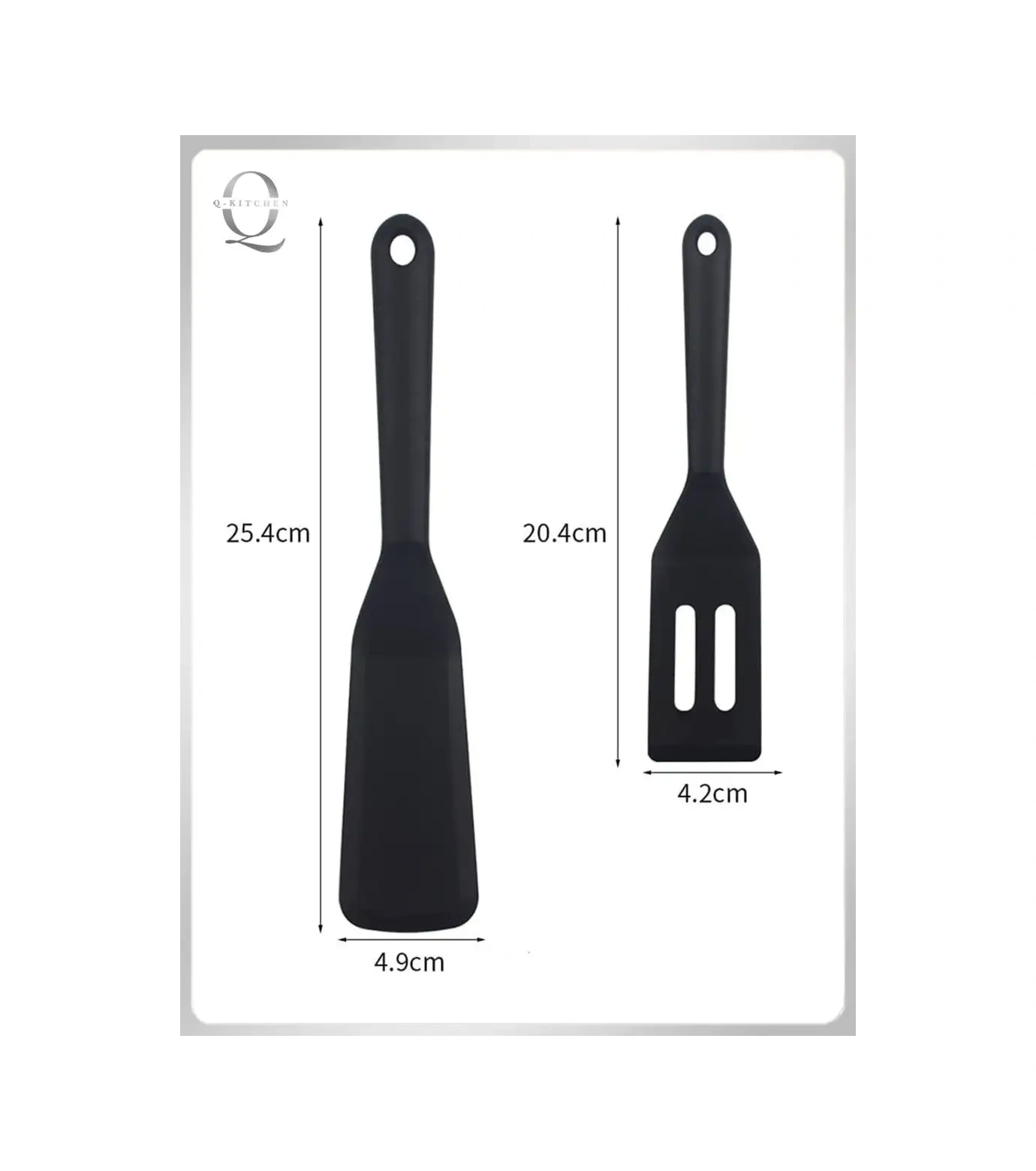 Q-kitchen Silikon Mutfak Spatulası Seti 110004151 Siyah
