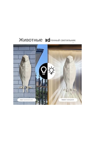 Qingmipy "3d Kartal Duvar Lambası - Yumuşak Led Gece Işığı İle Dekoratif Aydınlatma" Beyaz