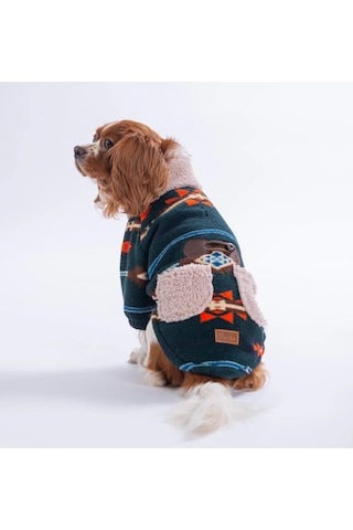 Pawstar Lacivert Chicago Ethnic Weave Küçük Irk Köpek Pofuduk Ceket