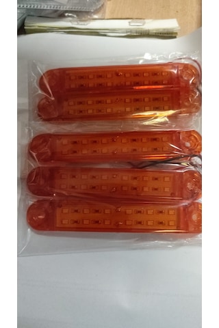 12 Ledlı Cıft Sıra Led Lamba Turuncu 5 Adet 12 V 24 V