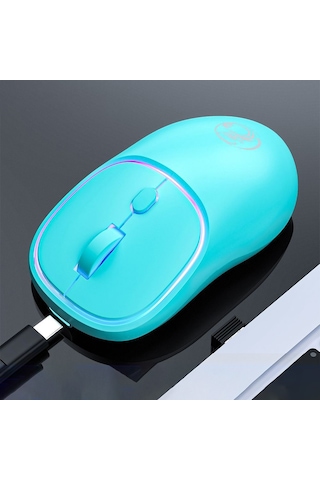 İmıce W-618 Şarj Edilebilir 4 Düğme 1600 Dpı 2.4ghz Bilgisayar Pc Dizüstü Bilgisayar İçin Bluetooth Sessiz Kablosuz Fare Mavi Diğer