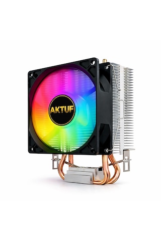 Aktuf Ak2x Rainbow 2 Bakır Borulu 105 Tdp Amd/intel Kule Tipi Yüksek İşlemci Soğutucusu 90mm